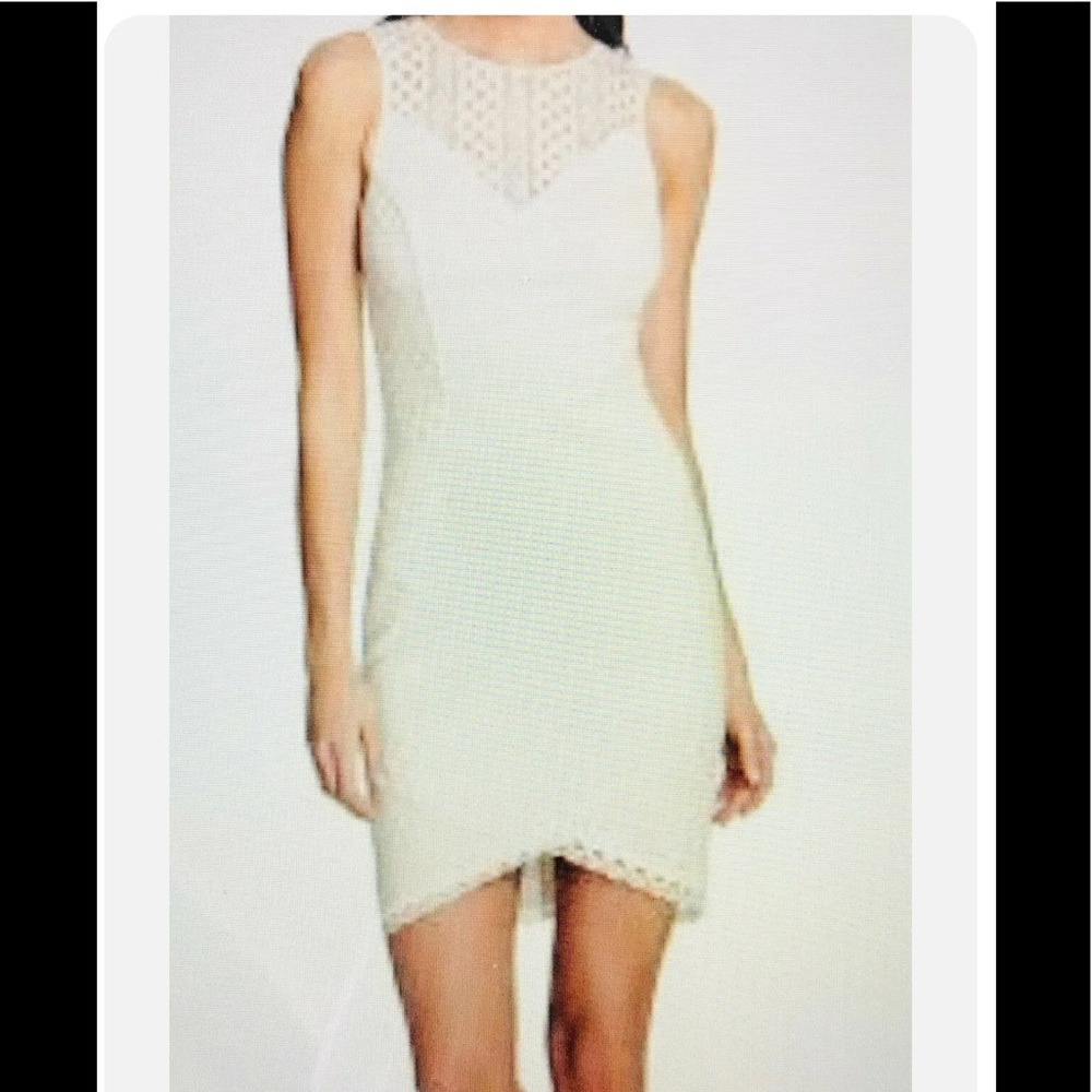 NWT GUESS WHITE SLEEVELESS LACE OPEN BACK MIDI DRESS (4)